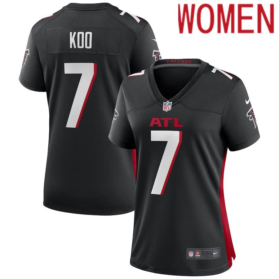 Women Atlanta Falcons 7 Younghoe Koo Nike Black Game NFL Jersey